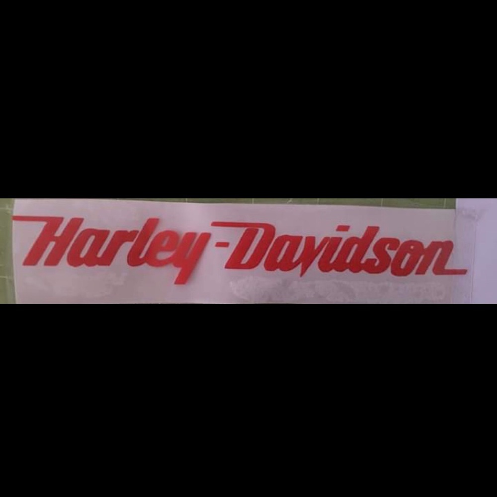 Harley orange 7 inch vinyl decal